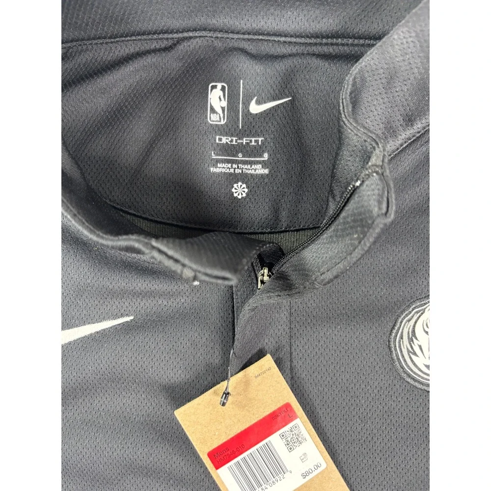 Nike NBA Dallas Mavericks Dri-FIT Quarter‎ Zip Pullover Black Mens L HM7546-010